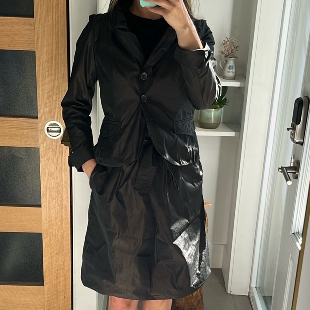 WEEKEND MAX MARA shiny brown bronze y2k skirt suit, size 8